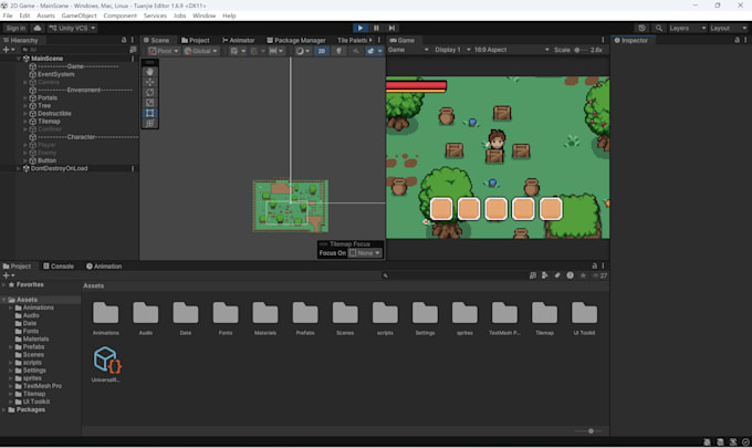 fix unity bugs write csharp scripts and modify 2d games