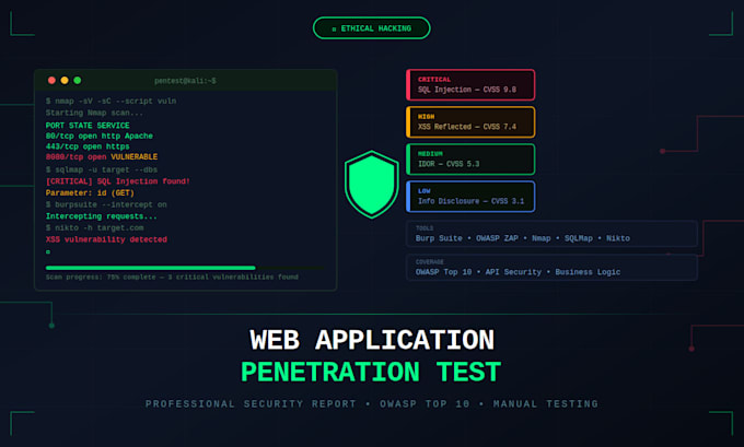 perform a web application penetration test and deliver a security report