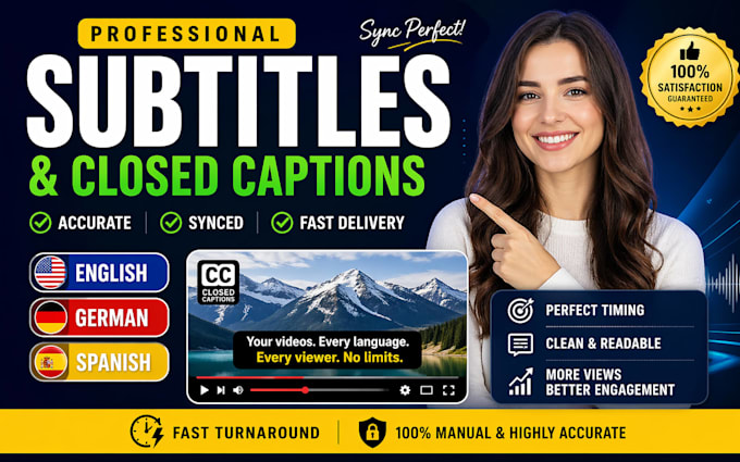 english, german, spanish subtitles, synced subtitles, embed closed captions