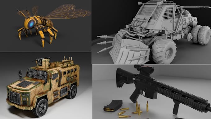 3d hard surface modeling 3d sculpting cad model game assets solidworks fusion360