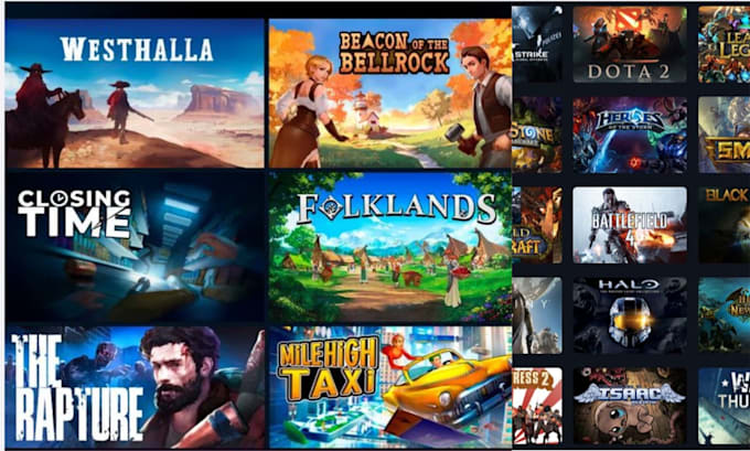 Design für pro steam capsule art, spielbanner, cover-art, pixel und ...