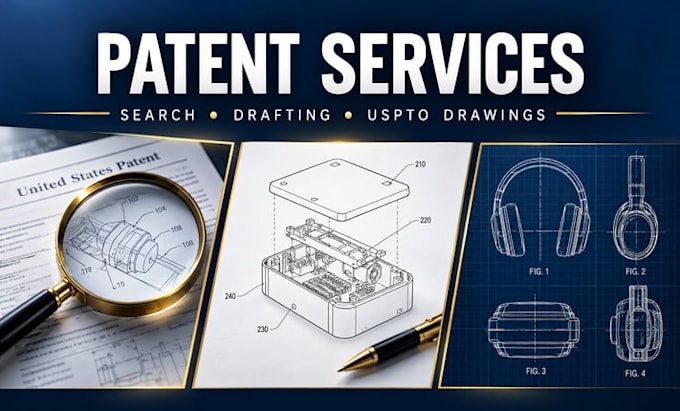 do patent search utility patent drafting and uspto patent drawings