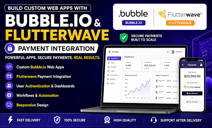 build a custom payment enabled web app with bubble io and flutterwave