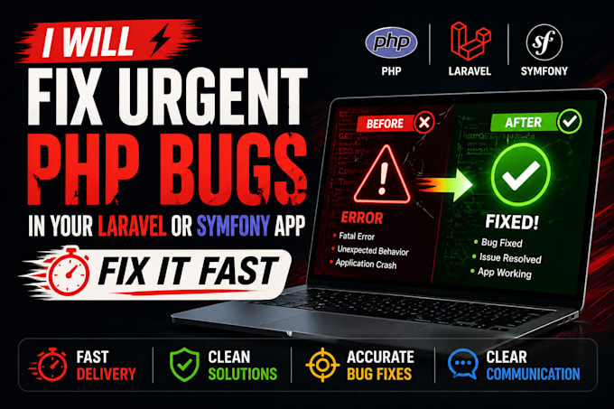 fix urgent PHP bugs in your laravel or symfony app fast