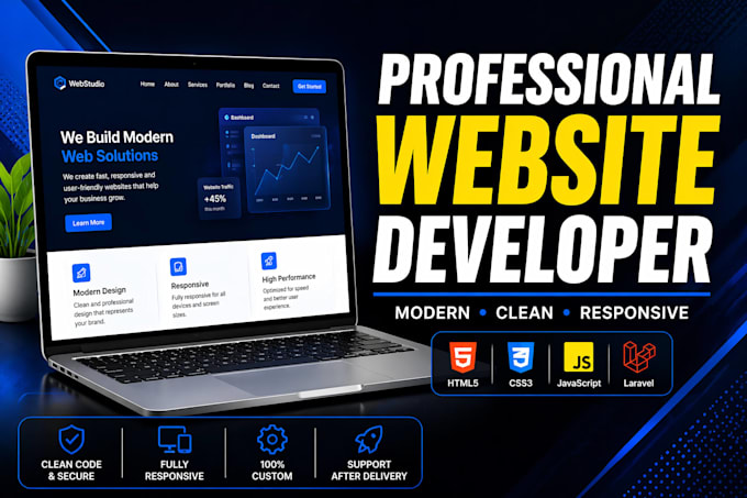 create a responsive website using HTML CSS js or laravel