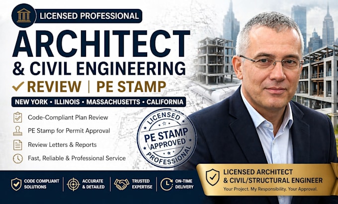 Licensed architect civil engineering review and pe stamp new york ...
