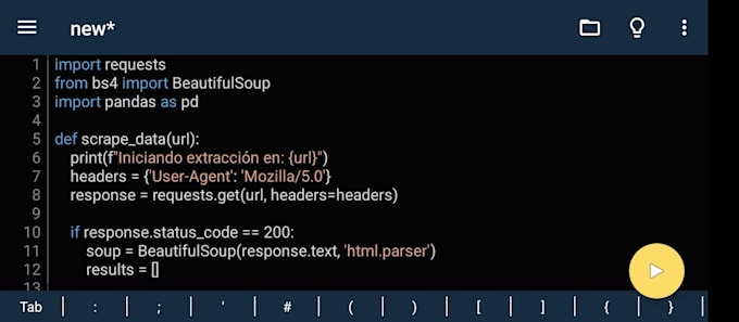 create a custom python web scraper for financial data