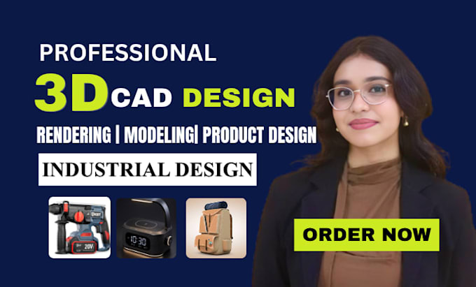 do 3d cad design, 3d product modeling, rendering industrial design in solidworks