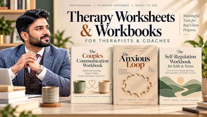 design professional therapy worksheets and mental health workbooks