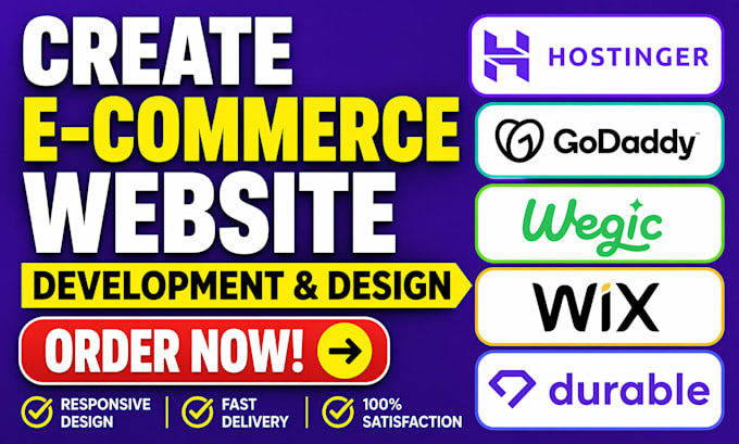 create ecommerce hostinger godaddy wegic wix durable website development design
