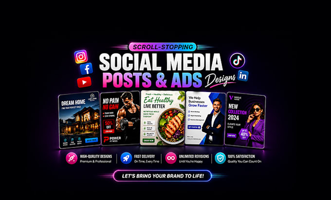 design social media posts, instagram post and meta ads creative