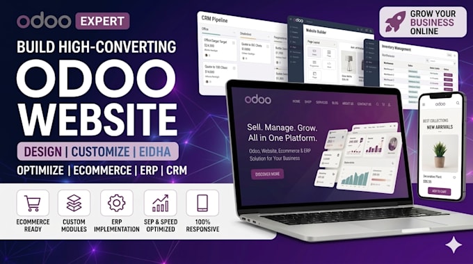 be your odoo expert, odoo ecommerce website developer, odoo website design