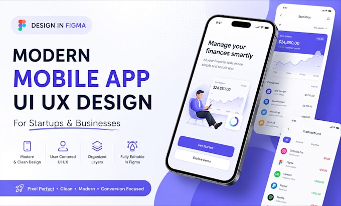 Design modern mobile app ui ux in figma for startup by Joshua9104 | Fiverr