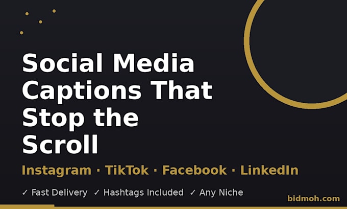 write engaging social media captions for instagram, tiktok and facebook