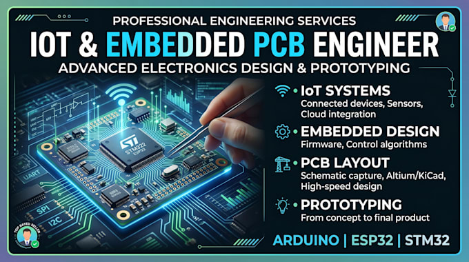 Do iot, embedded systems pcb for arduino and esp32 projects circuit ...