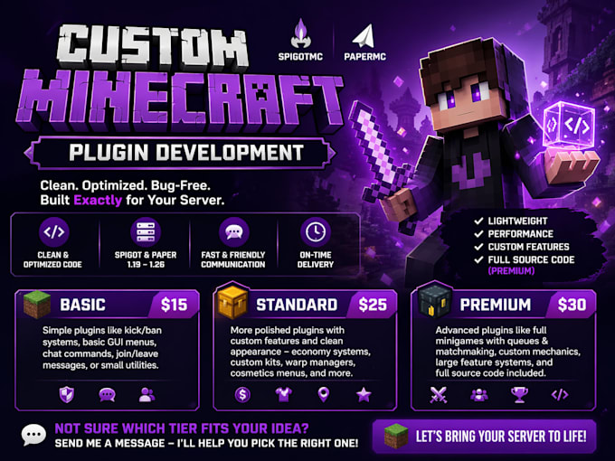create your professional minecraft plugin
