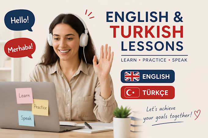 provide english and turkish language lessons for beginners