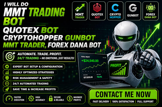 mmt trading bot, cryptohopper gunbot, mmt trader, forexdana bot, binance bot