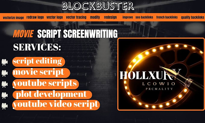 write a professional movie screenplay, TV pilot and script coverage