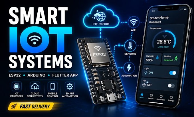 develop esp32 iot automation systems with sensors, mqtt and mobile app