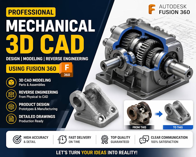 Do mechanical 3d cad design, reverse engineering, product modeling in ...