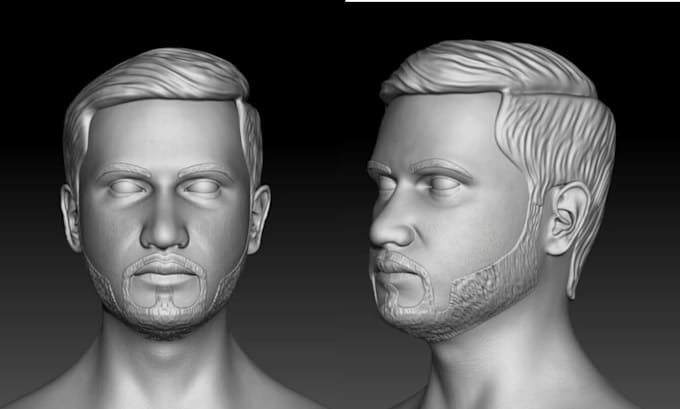 create 3d head bust face 3d model custom portrait sculpture stl for 3d printing