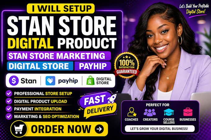 setup stan store digital products, stan store marketing, payhip digital store