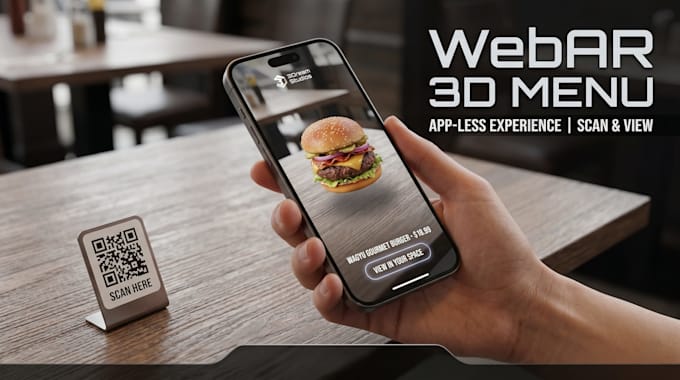 develop an interactive webar 3d menu for your business