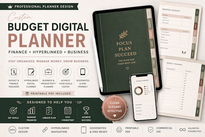 design budget digital planner for your business