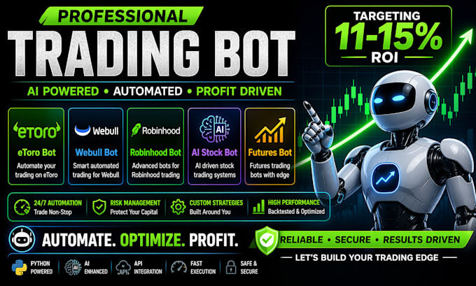 develop webull bot, stock trading bot, robinhood bot, thinkorswim bot, etoro bot