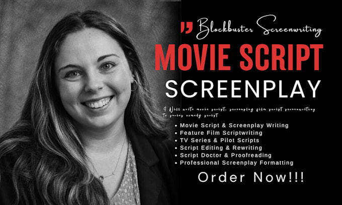 write movie script, screenplay film script screenwriting tv series comedy script