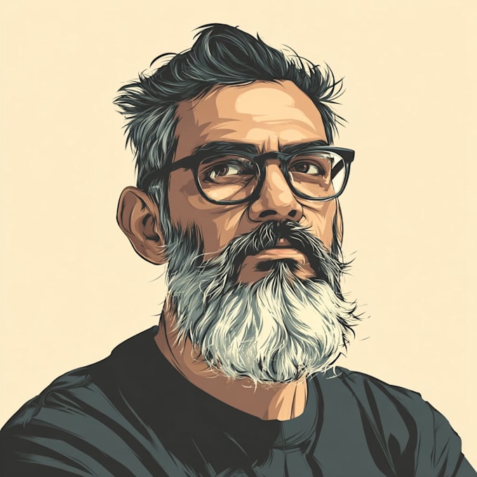 draw cartoon vector portrait with your face