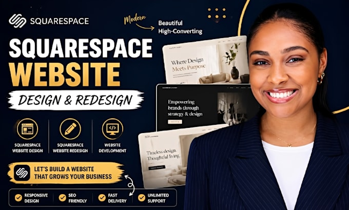 build squarespace website, design or redesign squarespace website development
