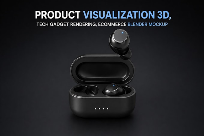 create product visualization 3d, tech gadget rendering, ecommerce blender mockup