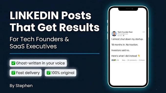 write linkedin posts for tech founders and saas executives