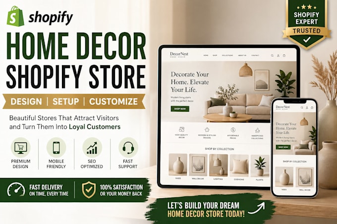 design and set up your home decor shopify store
