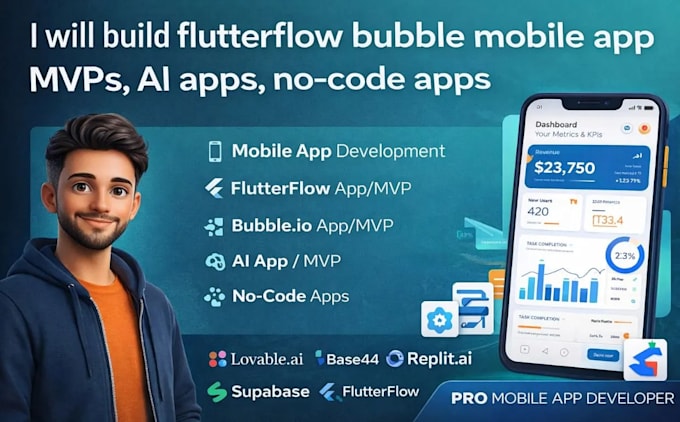 flutterflow bubble mobile app development app builder mvp lovable supabase pwa