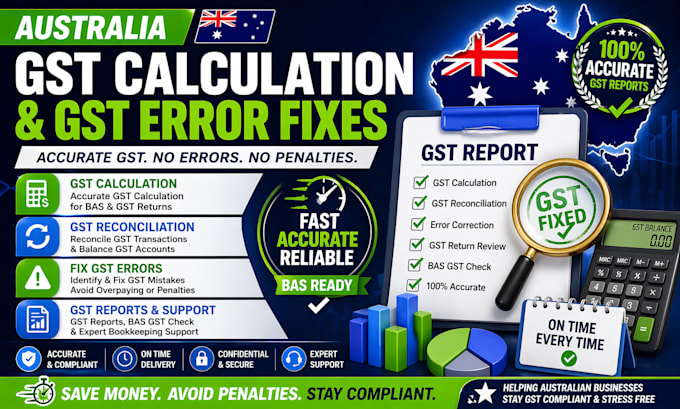 fix gst errors australia calculate gst return bas reconciliation
