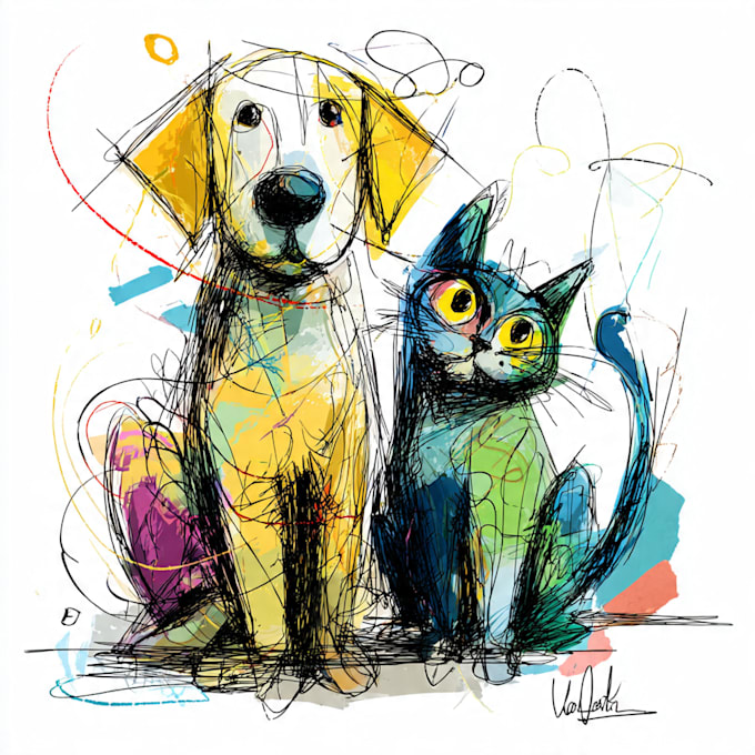 draw your pet into awesome scribble art