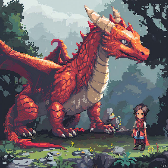 draw detailed pixel art character