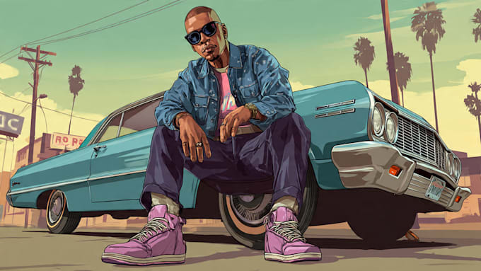 make your photo into gta style cartoon vector potrait