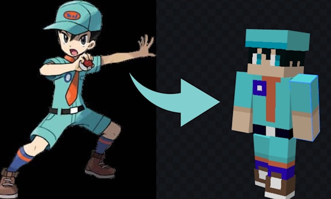 make custom minecraft skin from your character anime,pvp, youtube mc