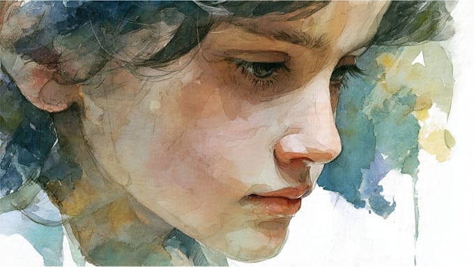 create watercolor children illustration