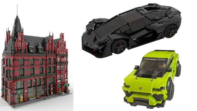do 3d lego house, speed champion car set, with xml partlist and pdf instructions