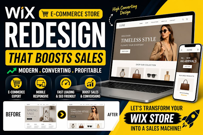 build wix ecommerce, online store, shop website