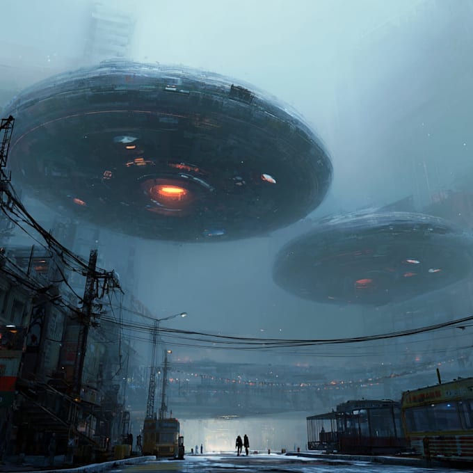 create professional scifi concept art and cyberpunk