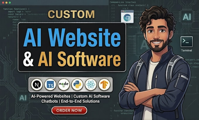 develop custom ai websites, chatbots or full stack web solutions