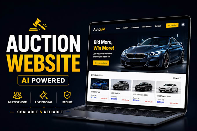 build multi vendor auction website with ai features
