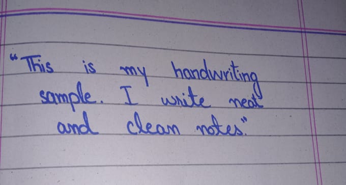 write neat handwritten notes