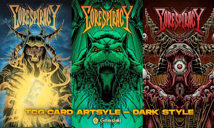draw dark horror gloomy art for tcg card